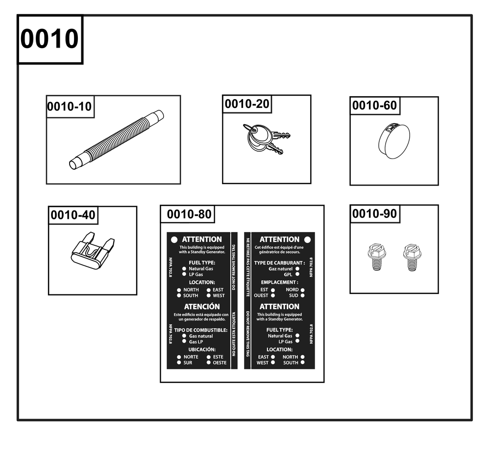 Manuals And Accessories Group Diagram and Parts List for 040611-00  Briggs and Stratton Generator
